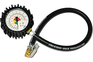 Bamax BX106FM Manomètre semi-professionnel pour test de pression des pneus, noir