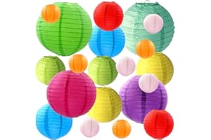 BAERTMY Lanterne Cinesi di Carta Colorate da Appendere Lanterna Decorative da Esterno e Interni 20 Pz Lanterna Cinese Carta Lanterne Rotonde Paralumi per Decorazione Matrimonio Compleanni Feste (9 Colori)