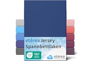 ETÉREA HIMMLISCHE QUALITÄT etérea Comfort Jersey Lenzuolo a Soffietto 90x200-100x200 cm - 100% Cotone - Certificato Oekotex 100 - Lenzuolo a Soffietto Fino a 25 cm di Materasso - Marina Militare