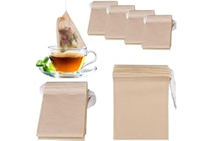 NEPAK 600 sacchetti usa e getta per tè sciolto, sacchetto vuoto con coulisse per tè in foglia, con carta naturale non sbiancata al 100% 7 x 9 cm