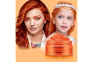 COLAYERIST Orange Temporary Hair Dye Wax Washable，Temporary Hair Colour Spray for kids, Hair Makeup Paint Wax for Parties or Cosplay, Hair Coloring Products No Messy