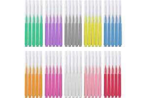 MAXQUU 50 cepillos interdentales, 6 tamaños mini cepillos de hilo dental, cepillo de dientes tipi, cepillo de dientes de frenos, cepillo de hilo dental, palillo de dientes, cepillos interdentales de colores