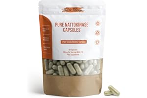 NUTRI-THINGS Pure Nattokinase Capsules - Natural Cardiovascular Support - 200mg Pure Nattokinase from Fermented Soybeans - Enhanced with Psyllium Husk for Added Benefits - 60 Capsules