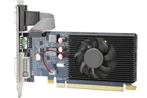 Akozon Carte Graphique HD6450, Graphique 2G 64bit DDR3 PCI Express 3.0 Ordinateur Graphics Bureau Accessoires de Bureau Faible Bruit avec Slot pour