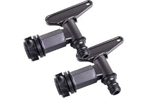 WORMCITY 2 x 3/4" BSP Thread Water Butt Taps with Push on Fitting