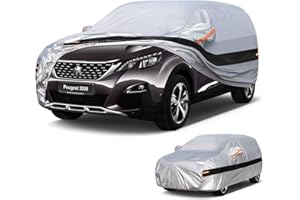 Holthly Bache Voiture Exterieur SUV pour Peugeot 3008(2009-2025) Housse Voiture à 10 Couche,Bache Voiture 100% Imperméable,Bâche Protection Voiture écran Solaire,Protection UV,Anti Rayures.