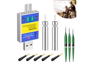 YOYIAG Flotadores de Pesca LED Electrónicos 3 Piezas Pesca Nocturna LED Flotador con Detección de Gravedad, Cargador USB de Flotador Pesca, Flotadores de Pesca Luminosos (Verde)