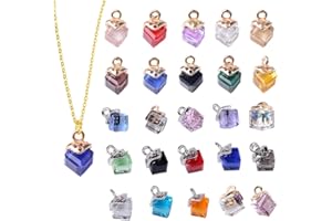 Zayookey 26 Pcs Ciondoli a Forma di Cubo Perline Kit Pendenti Cristallo Charm Assortiti Jewelry Crystal Pendant Beads per Creazione di Gioielli Collana Orecchini Fai-Da-Te (Beads Pendants)