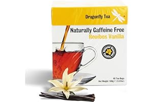 BLUE NILE FOODS Dragonfly Rooibos Vanilla Tea Bags, Caffeine-Free Bourbon Flavoured Tea, Individually Packed Rooibos Tea Bags, 4-Pack Organic Dragonfly Tea, 160-Pcs Sweet Tea Bags