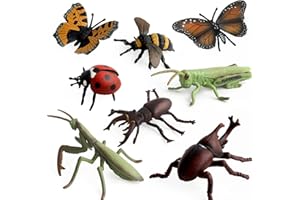 CTFOREST 8 Piezas Modelo Insecto de Plástico, Figuras de Insectos Plásticos Kits, Insectos de Plástico, Adecuado para Regalos de Cumpleaños para Niños, Ayuda a Comprender Las Criaturas Naturales (8 Estilos)