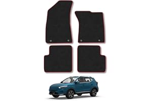 CAR MAT CO MG ZS (2017-2022) [Manual] Car Mats Accessories Tailored Fit Carpet Floor Mats Non Slip Red Trim Accessory Compatible Front Rear Set Anti Slip Backing Custom Fit Hand-Finished Full Coverage Clips