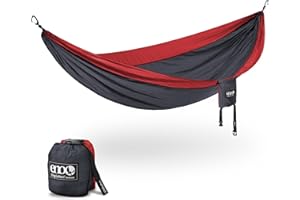 ENO, Eagles Nest Outfitters SingleNest Lightweight Camping Hammock, Charcoal/Red