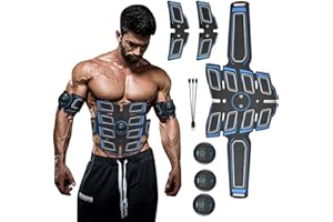 Yaasier EMS Trainingsgerät,USB Wiederaufladbar Muskelstimulator bauchtrainermit 6 Modi & 15 Intensitäten,EMS Bauchmuskeltrainer LCD Bildschirm muskelstimulator für Bauch/Arme/Beine
