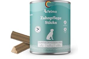 FELMO Zahnsticks mit angenehmen Minzgeruch für Hunde – 19 probiotische Zahnpflegesnacks mit spezieller Sternform, wenig Fett ohne Zucker und Ohne künstliche Farb- und Aromastoffe