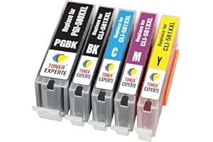 TONER EXPERTE PGI-580XXL CLI-581XXL 5 XL Cartuchos de Tinta compatibles con Canon PIXMA TS8150 TS6150 TR8550 TS8250 TR7550 TS6250 TS6351 TS9150 TS9550 TS705 TS6151 TS6351 TS8151 | Alta Capacidad