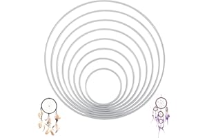 CosyCaya CosyCaya 16 Pieces Catcher Hoops Metal Ring for Macrame Wedding Décor DIY Handcraft Project 8 Sizes, 2 Each, Diameter: 6cm 8cm 10cm 12cm 14cm 16cm 18cm 20cm