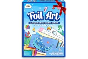 ZMLM Foil Art Craft Kits for Kids - Foil Craft for 4 Year Old Girl Gifts, Fun Mess Free Colouring Arts and Crafts Birthdays Present Travel Toys for 4 Year Old Girls
