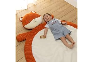 RUGUIES- Alfombra Bebé Acolchada- Manta Juegos Bebé- Cojín de Suelo para Bebés -Tapete para Gatear -Alfombrilla Infantil Peluche-Regalo Nacimiento- Baby Shower niño niña. (Fox)