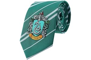 CINEREPLICAS - Harry Potter - Unisex Krawatte – Genaue Nachbildung- Offiziel lizensiert- Slytherin - Einheitsgröße – 100 % Mikrofaser – Grün und Grau