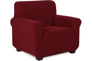 ‎TIANSHU TIANSHU Sesselbezüge,Spandex Sofabezug Stretch Couchbezug Elastischer Antirutsch Stretchhusse Weich Stoff,Jacquard-Stretch-Sofabezug, sesselbezug Schonbezug für Sofa-Sofahalter (Weinrot)