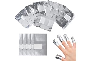 YOEZUO 200pcs Feuille d'aluminium Dissolvant, Ultra-Minces Papillotes en Aluminium, Papillotes Ongles d'aluminium pour Retirer Vernis à Ongles