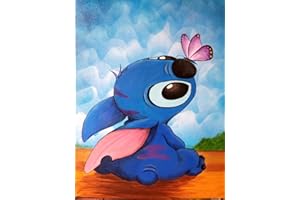 NAIMOER Stitch Diamond Painting Broderie Peinture 5D Diamant Painting Stitch Canevas Diamant kit Complet Point De Croix Broderie Diamond Painting Kit Complet Stitch 30x40cm