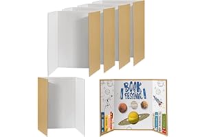 LIKEUDO 4 Stück Dreifach Gefaltete Präsentationstafel Weiß Postertafel Schule Tragbar Karton Schulprojekte Ausstellungstafel Faltbar Geschäftspräsentationen Wissenschaftsmesse Präsentationstafel