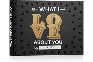 Miaikoe What I Love about You Book, Fill-in-the-Blank Love Journal Book for Couples Boyfriend Girlfriend Husband Wife Birthday Christmas Gifts Stocking Stuffer (Black)