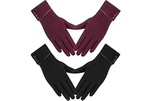 Kotashion Donna Guanti Caldi Invernali con Foderati Villus,Guanti con Touchscreen da Donna,Morbido da Comodi Spessi Antiscivolo da Polso Elastici Guanti, Aperta e al Chiuso,Regali per Moglie Figlia