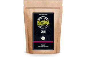 BIOTIVA CHILI BIO TERRA // pepe di Cayenna 250g-finemente polvere macinata (Cayenne, Capsicum cayennense) polvere di peperoncino rosso-Top qualità biologica-Inscatolato e controllato in Germania(DE-ÖKO-005)