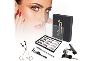 YGACHE Magnet Wimpern 12 StüCk Magnetische Magnetisch 3D Magnetwimpern Wimpern Set Eyelashes KüNstliche Magnetic Falsche Magnetic Eyelashes Wasserdichtem Magnetisches NatüRlich NatüRlicher Set Dicke Wimpern