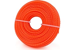 Akuoly Filo per Tagliabordi Decespugliatori 100m Strimmer Linee Tagliaerba Diametro 2,4 mm in Nylon, Arancione