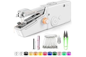 MUPKVY Handheld Sewing Machines, Mini Cordless Portable Sewing Machine for Quick Stitching, Electric Handheld Sewing Machine for Beginners, Portable Sewing Machine Suitable for Home, Travel and DIY
