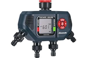 DEWENWILS Programmateur Arrosage 4 Voies, 4 Programmes d'arrosage par Zone, Arrosage Automatique pour Jardin Pelouse Pool, Retard de Pluie/Mode Automatique et Manuel/ IP54 Étanche