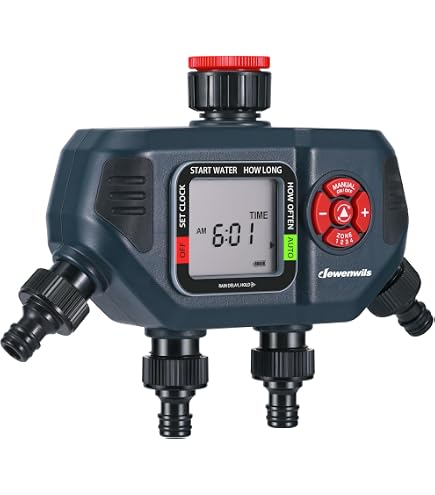 Minuteur D'arrosage Programmable 3 Zones - Grand écran LCD, Retard De Pluie, Entrée Laiton - Pour Robinet De Jardin - XinFuture
