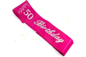 OBLIQUE UNIQUE Oblique-Unique® Schärpe 50. Geburtstag Happy Birthday (Pink)