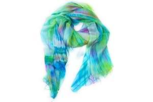 Millie & Boo Damski szal ze 100% czystego jedwabiu, ręcznie malowany