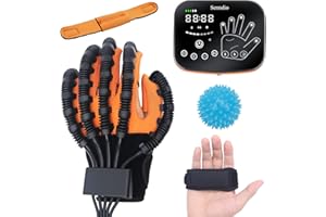 Senndio Riabilitazione Glove robot per paziente con ictus, aggiorna l'attrezzatura di recupero dell'ictus della mano dell'emiplegia con la ricarica USB e la regolazione della forza, mano sinistra-L