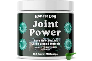 THE HONEST DOG CO Green Lipped Mussel for Dogs - Joint Supplements for Dogs - Mobility & Flexibility Booster - 100 Grams | 200 Scoops -Hip and Joint Care by Honest Dog Co