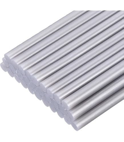 Sourcing Map 30pcs Mini Hot Glue Sticks 4 Inch X 0.28 Inch High Sticky Hot Glue Gun Sticks, Metallic Multicolor