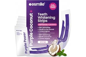 ESMILE – Professional Purple Teeth Whitening Strips with Coconut Flavor – 28 V34 Whitening Strips for an Instant Whitening Effect