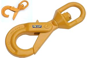 Pro-Lift-Werkzeuge Haken Kettenhaken 3,15t selbstverriegelnd Forsthaken Lasthaken integrierte, drehbare Öse Kranhaken Sicherheitshaken 3150kg Tragfähigkeit