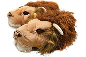 ONMYGOGO Męskie nowatorskie kapcie, futrzane zimowe zwierzę tygrys lew pluszowe kapcie dla mężczyzn kobiet