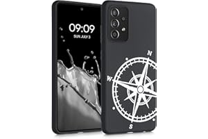 kwmobile Carcasa Compatible con Samsung Galaxy A52 / A52 5G / A52s 5G - Funda móvil TPU - de Aguja magnética Blanco/Negro