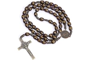 Clyndora Elegant Rosary Beads for Catholic Men – Smooth Wooden Prayer Beads with Cross Pendant – Traditional Handmade Rosary for Daily Devotion & Meditation