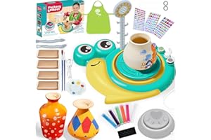 JONRRYIN Kit Ceramica para Niños, Alfarero Eléctrico para Niños, Kit Ceramica Contiene Arcilla Cerámica, Color, Delantales, Adecuado para Niños Mayores de 6 Años y Principiantes (caracol)