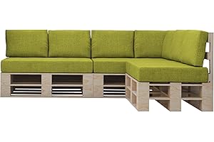 ‎CHILLY PILLEY chilly pilley Palettenkissen Waschbar Gartenkissen für EU Paletten Palettenpolster Bezug abnembar mit Reißverschluss viele Farben und Größen (10er Set grün)