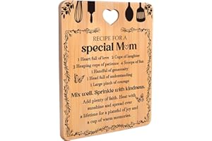 APJIELOP Mum Gifts - Bamboo Cutting Board, Gifts for Mum Ideas, Mum Birthday Gifts from Daughter/Son, Recipe for A Special Mom Best Gifts for Mum