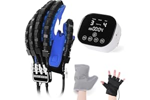 VEANVOKY Rehabilitation Robot Gloves Hemiplegia Hand Stroke Recovery Equipment, Hand Dysfunction Training Device for Stroke, Finger Orthosis for Finger Cramps (L - Left)