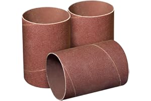 POWERTEC 11215 - Manicotti abrasivi per levigatrice a mandrino, grana 120, carta vetrata in ossido di alluminio, diametro 7,6 cm, confezione da 3